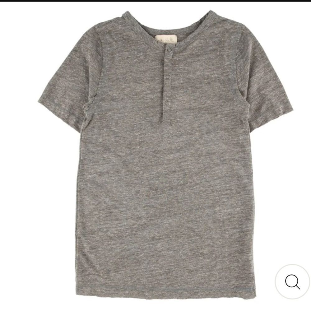 New Miki Miette Pauli Heather Grey T-shirt Snap Front Sz 24 mo